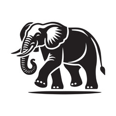 Obraz premium Elephant Head Silhouette vector