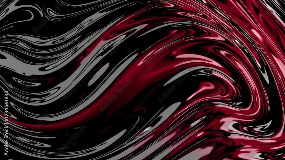 Aufkleber Abstract swirling pattern with red and black fluid shapes, artistic design concept