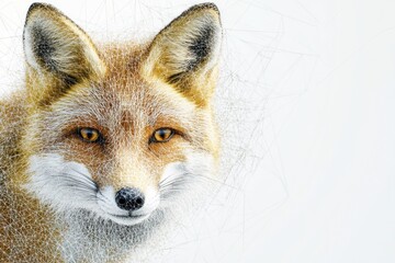 Fototapeta premium Realistic illustration of a fox with intricate details