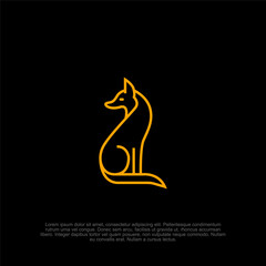 Simple outline minimalist sitting fox or fox head logo with a clean and modern design, perfect for branding, wildlife logos, pet-related businesses, and digital products