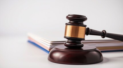 Gavel on Legal Documents: A Dignified and Serious Composition