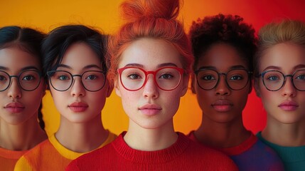 Obraz premium Diverse women eyewear fashion studio portrait