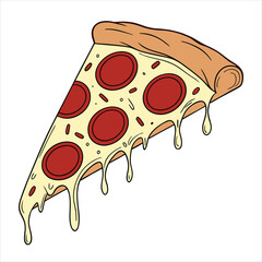 pizza slice vector illustration design. delicious slice of pizza.