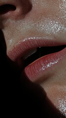 Obraz premium Intimate moment of human emotions close-up dark lighting artistic concept