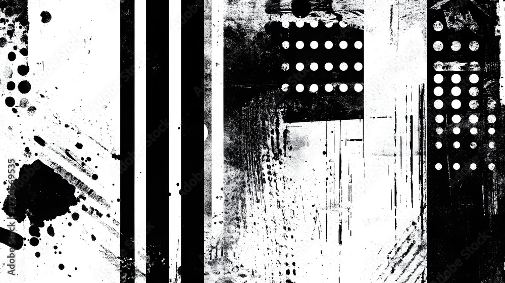 Aufkleber Moody grunge abstract textured background with splatters scratches and distressed details  This high contrast monochromatic image creates a bold atmospheric