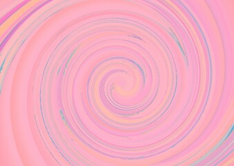 Pastel spiral composition in pink, peach, and lavender tones creating a smooth vortex effect. The soft gradient evokes calmness, balance, and dreamy modern abstract visual harmony.