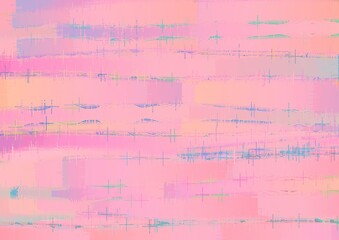 Abstract pastel background blending pink, blue, and peach tones with soft textured lines. The harmonious composition evokes calmness, light, and gentle digital brushwork for modern design.