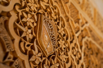 Symbolic Cracked Nasrid Coat of Arms in Alhambra Engraved with 