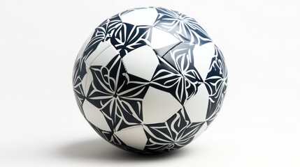 Ornate soccer ball design on white background