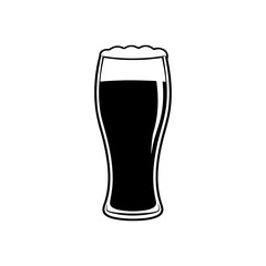 Glass of beer icon silhouette vector illustration on white background