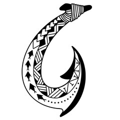 Hawaiian fish hook tattoo design.