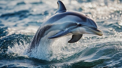 Fototapeta premium A dolphinâ€™s playful jump is both a dance and a language of joy. 