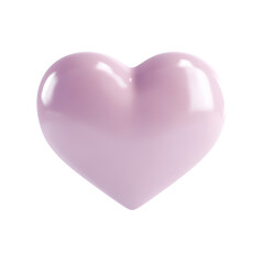 A glossy pink heart shape, symbolizing love and affection, with a smooth surface and soft curves.
