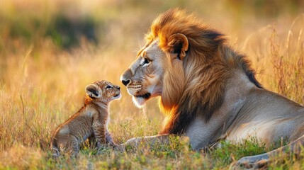 A lionâ€™s roar may shake the earth, but its gentleness with its cubs reveals another side.