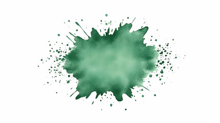 Abstract green watercolor splash on white background; design element for website, card