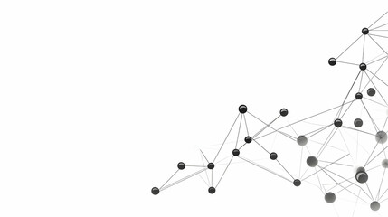 Abstract network connection nodes; white background; technology concept; website banner
