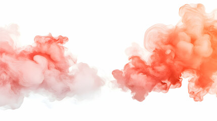 Fototapeta premium Abstract orange and white smoke swirls on white background, ideal for design element