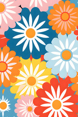 illustrated pop art 60s flower power flower illustration