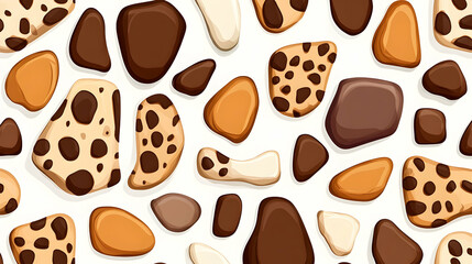 Fototapeta premium Abstract spotted stone pattern, seamless design, white background, for textile print