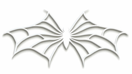 Obraz premium Abstract white spider web design, isolated on white background, for graphic design or tattoo