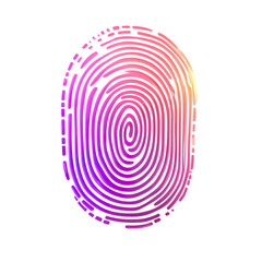 Secure Fingerprint Scan Digital Identity Authentication Icon, 3D design, Transparent Background, PNG