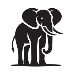 Fototapeta premium Powerful Elephant Head Silhouette Design