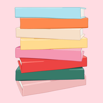 Colorful Stack of Books for Learning and Leisure