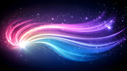 Colorful light trails, cosmic background, abstract design, website banner