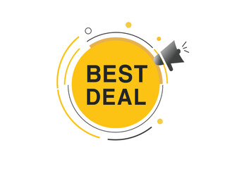 Best deal banner label icon loudspeaker icon flat design element. Vector sign.