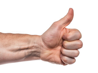 Man's hand or palm with thumb up 