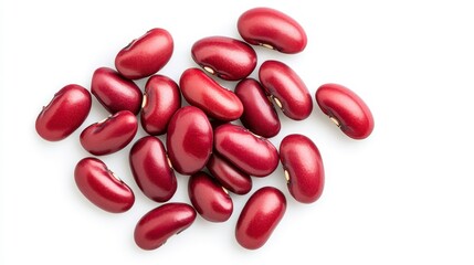 Vibrant Red Kidney Beans on White Background for Healthy Cooking