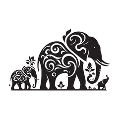 Fototapeta premium Powerful Elephant Head Silhouette Design