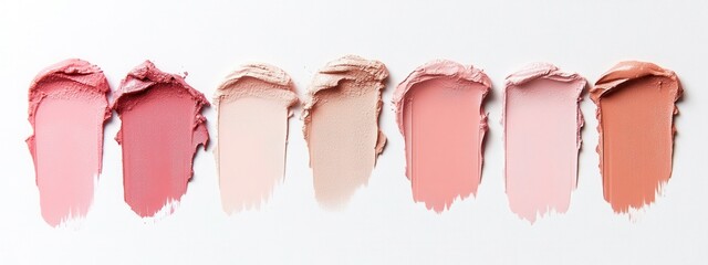 Colorful Palette of Smooth Lipstick Swatches on White Background