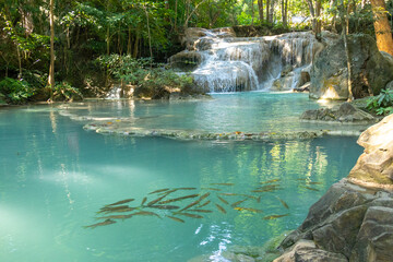 Seven-level Erawan Waterfall in Pattaya