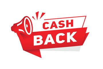 Cash back banner, sign announcement vector illustration design with megaphone icon. web element or template design.