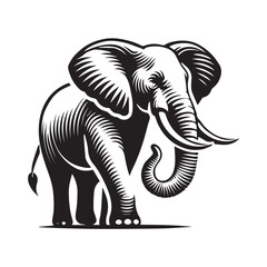 Fototapeta premium Powerful Elephant Head Silhouette Design