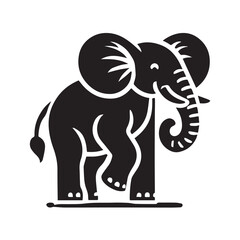 Obraz premium Powerful Elephant Head Silhouette Design