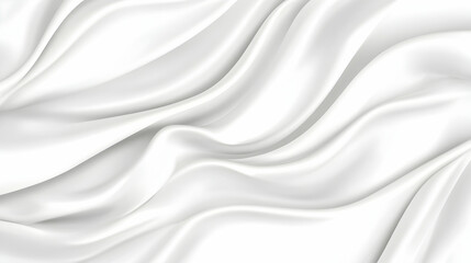 Obraz premium Elegant white silk fabric drapes, soft folds, smooth texture, luxurious background, ideal for fashion or design