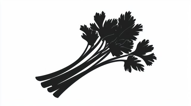 black parsley on white background clip art preview