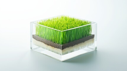 Naklejka premium Top-down visualization of rice farming in flooded fields and aquatic environments
