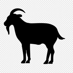 Vector illustration of a goat. Black goat cartoon character illustration. cute goat cartoon clipart, animals in flat style. Concept Vector flat illustration of isolated cute Goat
