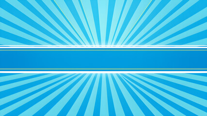 Retro blue vector banner wallpaper background with radial stripes. Radiant stripes retro banner background. Retro blue vector banner backdrop background. Generative AI