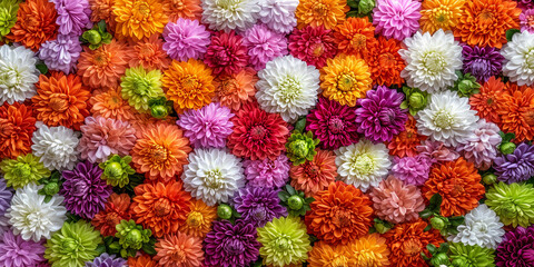 Flowers background with rcolorful chrysanthemum flowers 