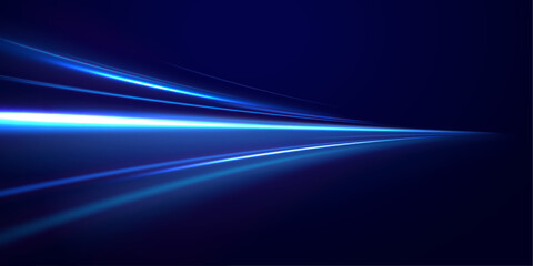 Colorful Light Trails, Long Time Exposure Motion Blur Effect. Abstract fire flare trace lens flares acceleration speed motion on night road. Acceleration speed motion on night road. © Vitalii