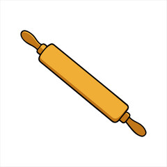 Rolling pin silhouette design white background