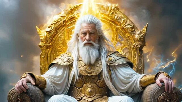 The great and beautiful god Zeus, the god of the sky, thunder, lightning, who rules the whole world.