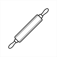 Rolling pin silhouette design white background
