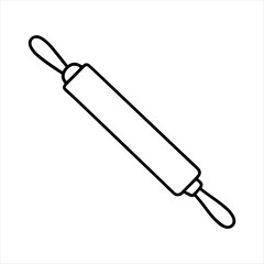 Rolling pin silhouette design white background