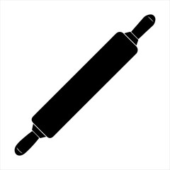 Rolling pin silhouette design white background