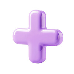 Obraz premium Purple Medical Plus Sign Healthcare Branding Icon, 3D design, Transparent Background, PNG